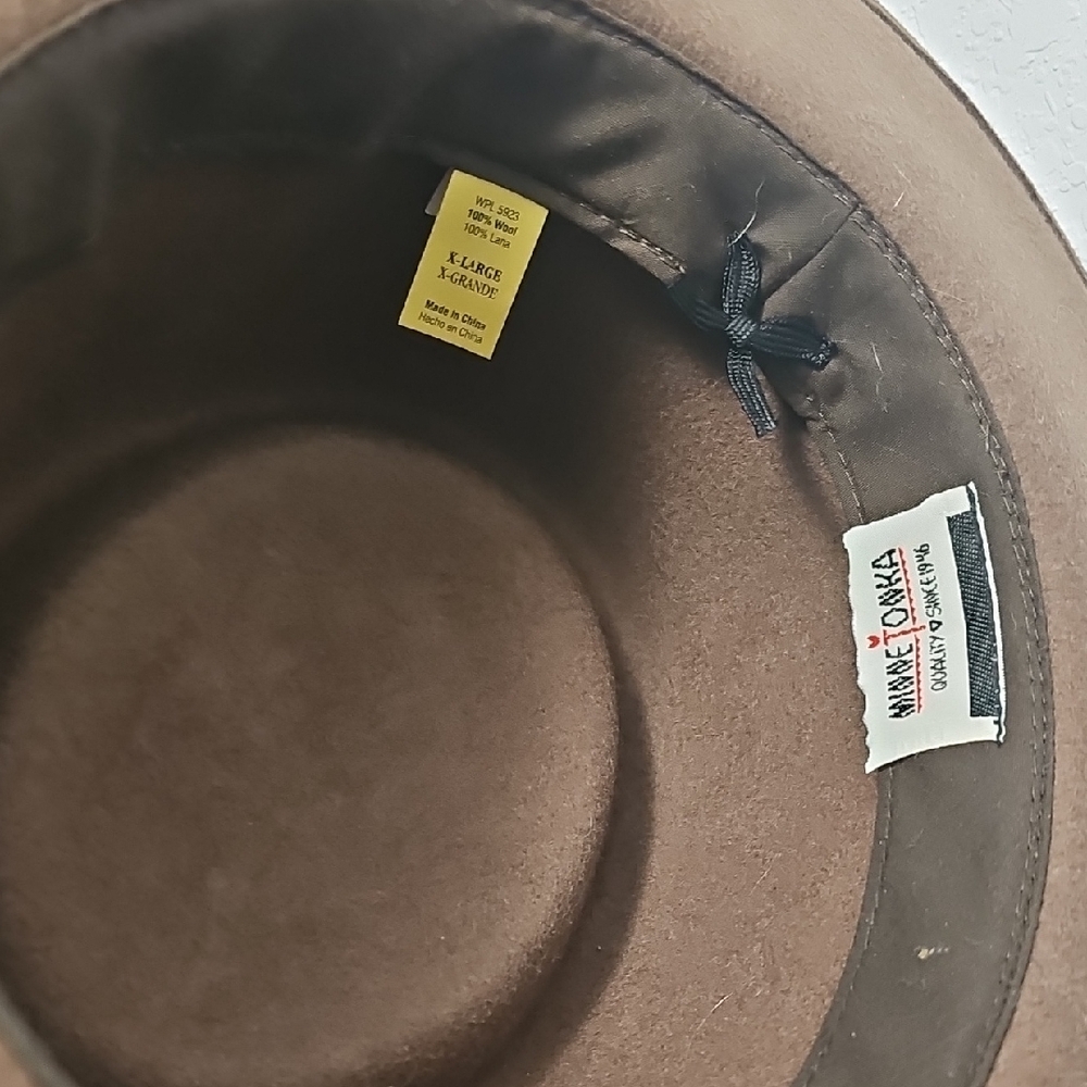 Minnetonka Brown Hat with Beaded Band Size Xl - Picture 3 of 4